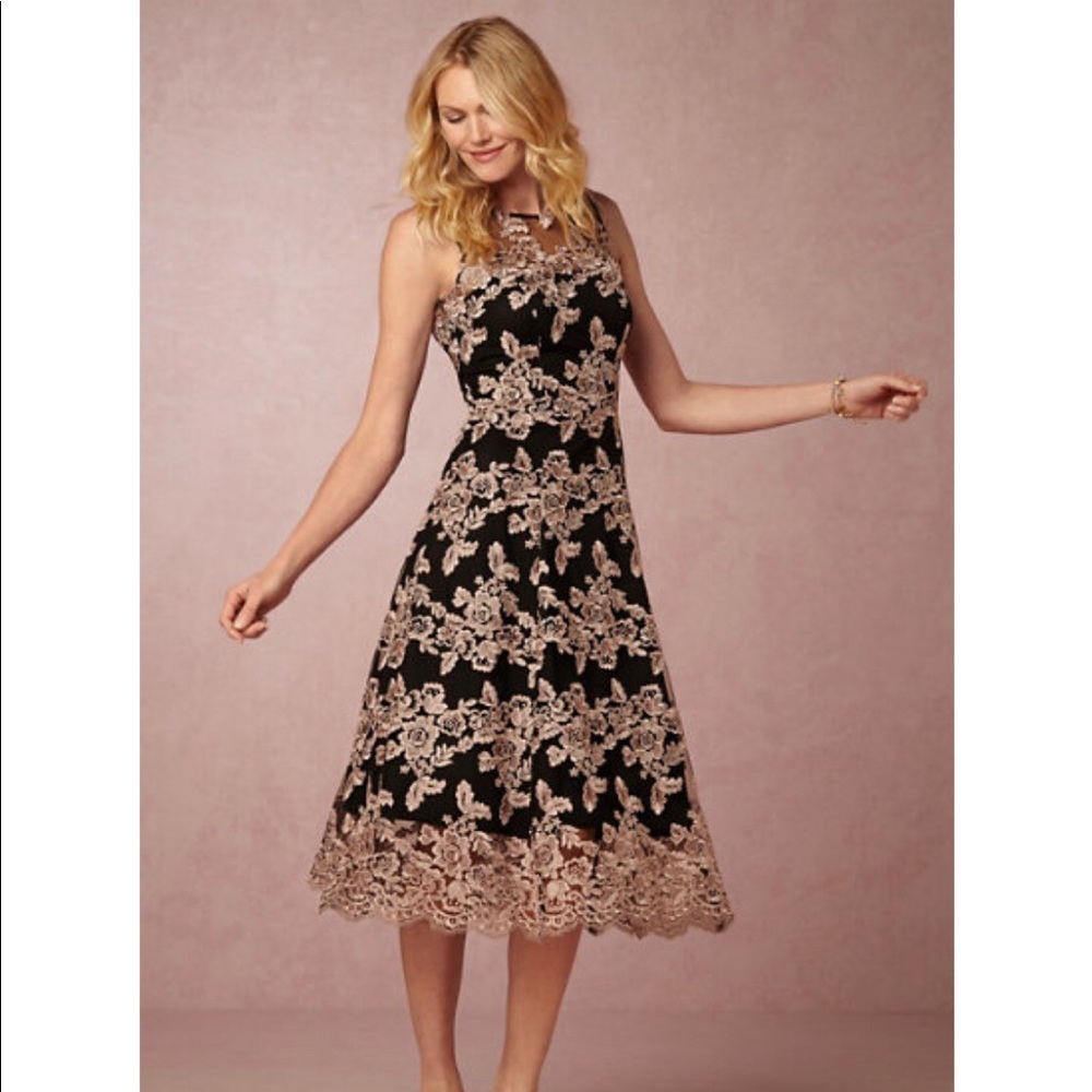 BHLDN Tonya Dress Lace Midi Evening Gown